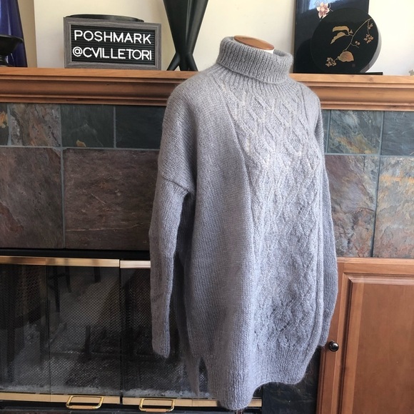 Hazel Brown Collection Mohair Gray Knit Sweater 2 - Picture 2 of 8